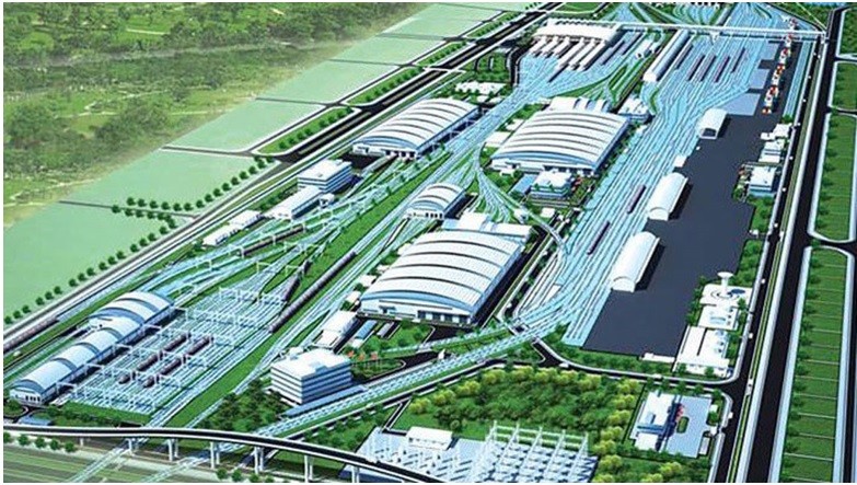 Phối cảnh nhà ga Ngọc Hồi theo quy hoạch lập năm 2018.