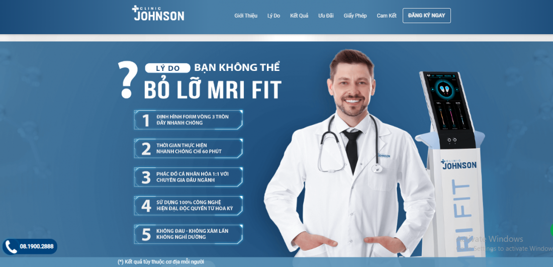 Thẩm mỹ viện Johnson Clinic quảng cáo rầm rộ về công nghệ nâng vòng 3 không xâm lấn 