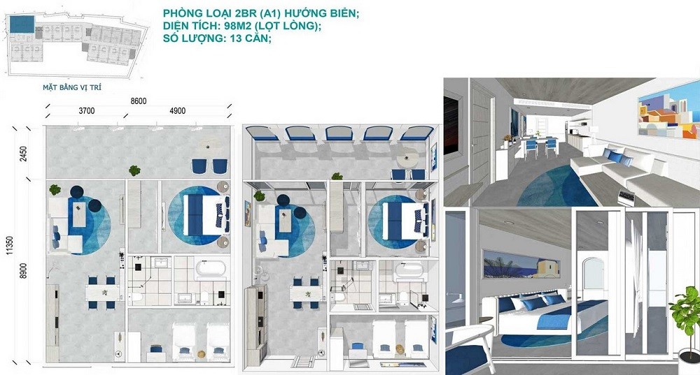 Thiết kế các căn hộ tại dự án Léman Cap Residence