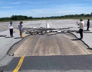 Đường băng sân bay Vinh bị nứt: Bộ GTVT yêu cầu xác minh nguyên nhân