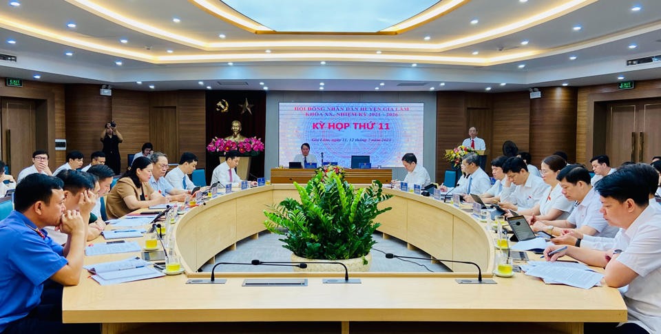 Các đại biểu tham dự Kỳ họp thứ 11, HĐND huyện Gia Lâm khóa XX. Ảnh: Kinh tế & Đô thị