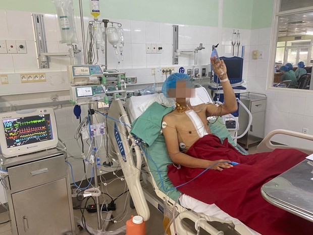 Bệnh nhân ghép tim tại Bệnh viện Trung ương Huế hồi phục ngay ngày đầu sau phẫu thuật. (Ảnh: PV/Vietnam+)