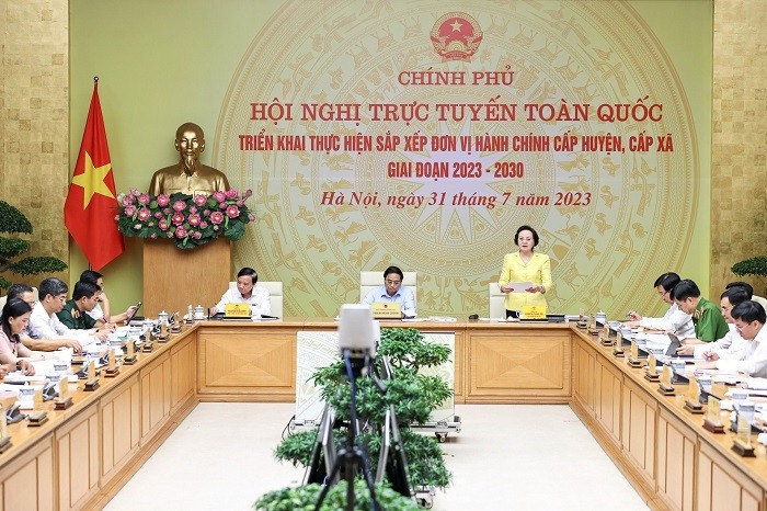 Bộ trưởng Bộ Nội vụ Phạm Thị Thanh Trà quán triệt các kết luận, nghị quyết của Trung ương.