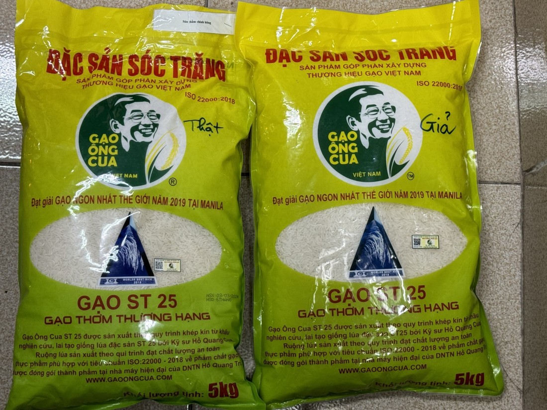 Hà Nội: 06 Cơ sở kinh doanh gạo có dấu hiệu giả mạo thương hiệu Gạo Ông Cua