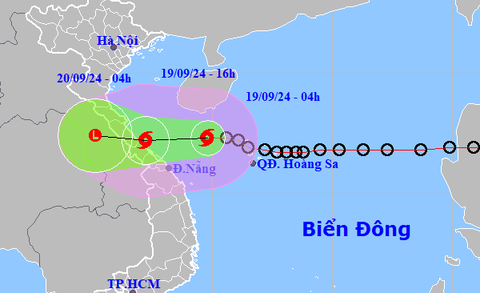 Bão số 4 giật cấp 11, cách Quảng Trị khoảng 120km, nhiều địa phương mưa lớn