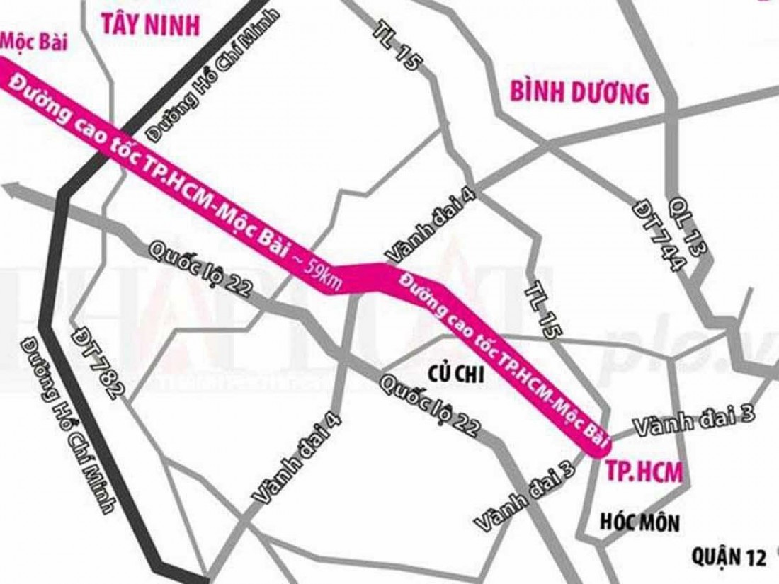 Bản đồ Đường cao tốc TP.HCM – Mộc Bài