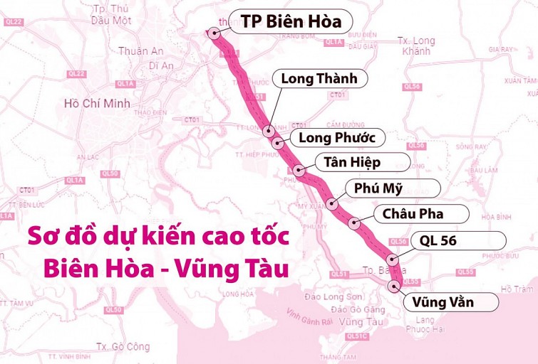 Đầu tư gần 18.000 tỷ đồng làm đường bộ cao tốc Biên Hòa - Vũng Tàu giai đoạn 1.