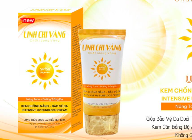 Thu hồi toàn quốc Kem chống nắng - Bảo vệ da Intensive UV Sunblock Cream Linh Chi Vàng của Công ty TNHH MTV Sản xuất thương mại Nguyễn Hoàng Na do không đạt chất lượng.