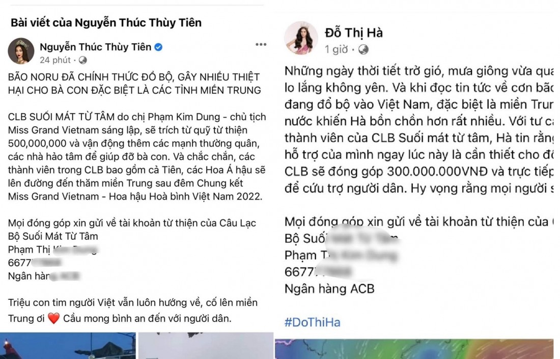 Hoa hậu Thùy Tiên, Đỗ Thu Hà và câu chuyện kêu gọi ủng hộ miền Trung liên quan tới CLB Suối Mát Từ Tâm