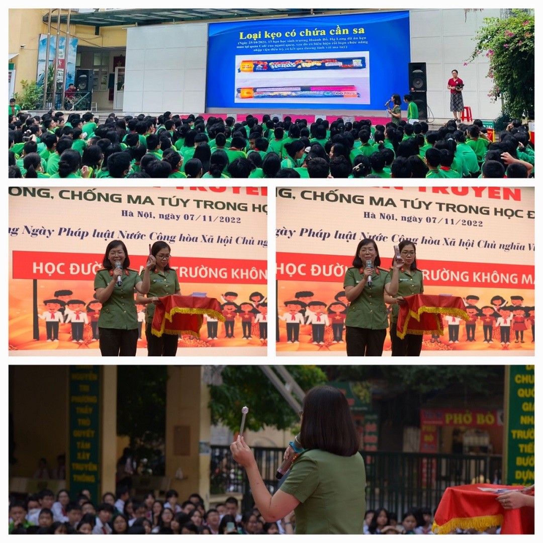 Tuyên truyền phòng, chống ma tuý tại trường THCS Nguyễn Tri Phương, Ba Đình, Hà Nội