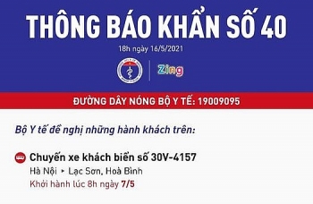 Bộ Y tế ra thông báo khẩn, tìm người trên chuyến xe khách 30V-4157 đi tuyến Hà Nội - Lạc Sơn (Hòa Bình)