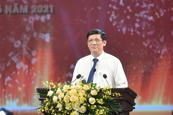 Bộ trưởng Bộ Y tế Nguyễn Thanh Long phát biểu tại lễ ra mắt Quỹ vaccine phòng, chống COVID-19 tối 5/6. Ảnh: VGP