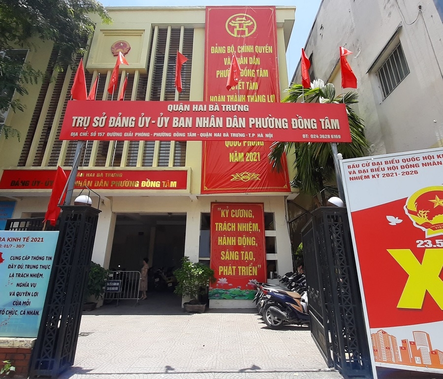  Biển hiệu tại trụ sở phường Đồng Tâm đã được thay mới
