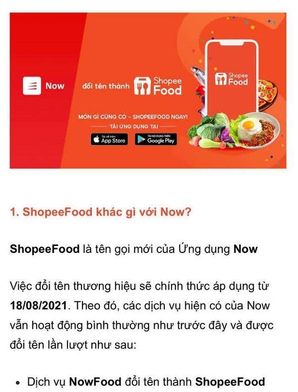 Từ 18/8, ứng dụng giao đồ ăn Now sẽ chính thức đổi tên thành ShopeeFood
