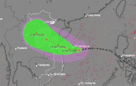 Bão số 5 gây mưa lớn tại các tỉnh từ Quảng Trị đến Quảng Ngãi