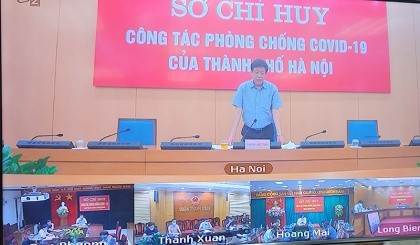 Phó Chủ tịch UBND TP Hà Nội Dương Đức Tuấn phát biểu kết luận cuộc họp.
