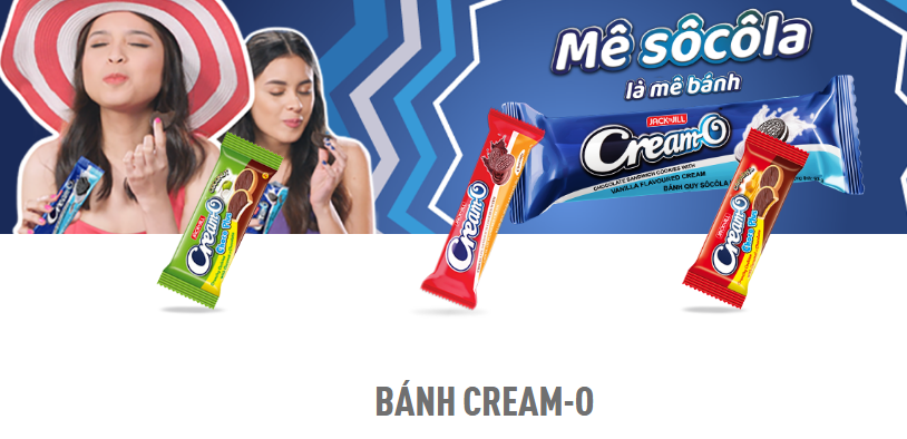 Sản phẩm bánh quy kem Cream-O của thương hiệu URC khá được ưa chuộng với đa dạng hương vị và giá thành rẻ, phù hợp trên thị trường Việt. Ảnh: Int
