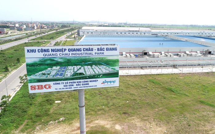 KCN Quang Châu do CTCP Khu công nghiệp Sài Gòn - Bắc Giang (Công ty con thuộc Tổng công ty Phát triển đô thị Kinh Bắc - CTCP) làm chủ đầu tư