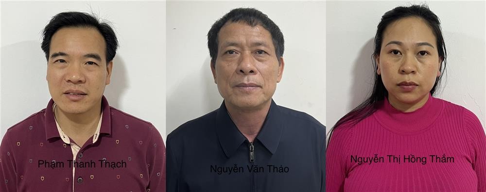 Các bị can: Phạm Thanh Thạch, Nguyễn Văn Thảo, Nguyễn Thị Hồng Thắm
