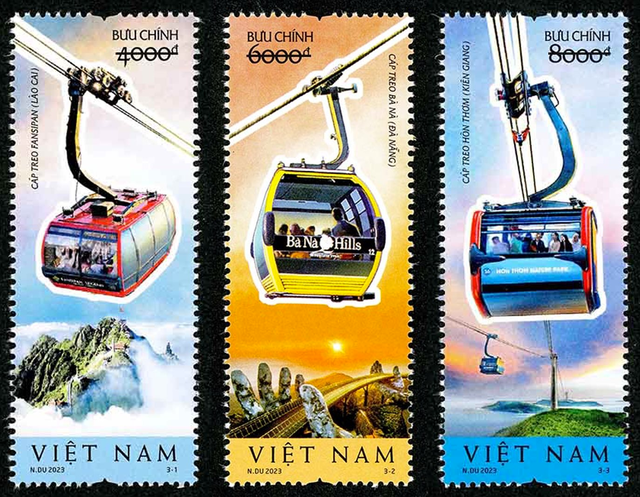 Phát hành bộ tem 'Cáp treo hiện đại' giới thiệu các danh lam thắng cảnh Việt Nam