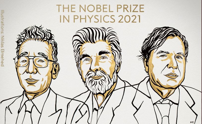 Từ trái qua: Bộ đôi nhà khoa học Syukuro Manabe và Klaus Hasselmann cùng ông Giorgio Parisi. Nguồn: nobelprize.org