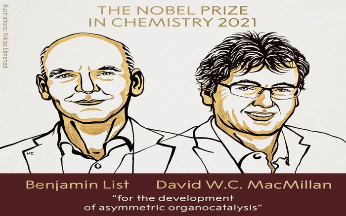 2 nhà khoa học đạt giải Nobel Hóa học 2021.