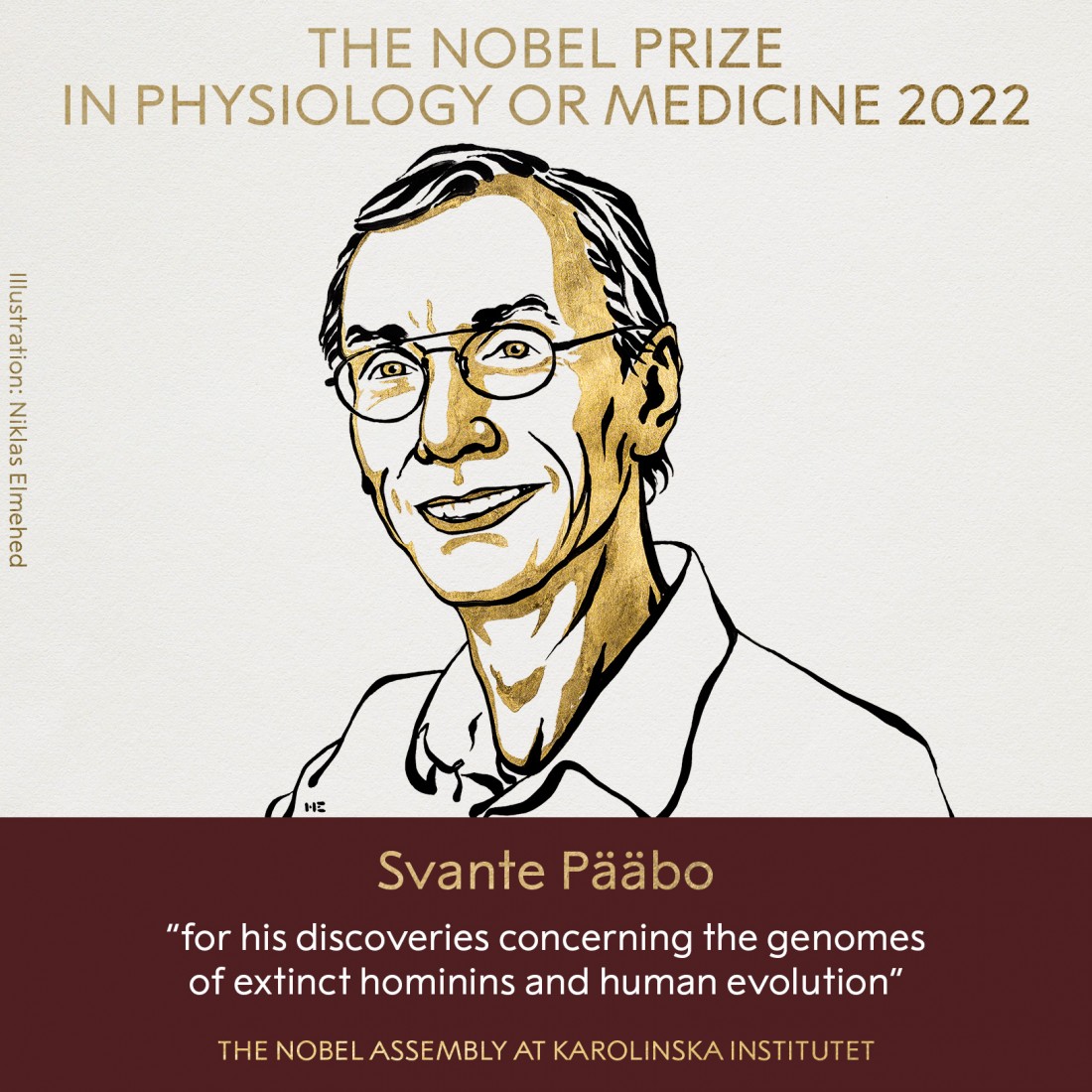Chủ nhân giải Nobel Y sinh 2022 Svante Pääbo. Ảnh: NobelPrize