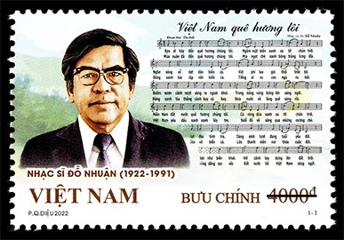 Mẫu bộ tem “Kỷ niệm 100 năm sinh nhạc sĩ Đỗ Nhuận