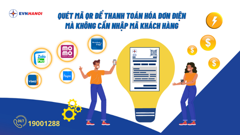100% khách hàng tại Hà Nội thanh toán tiền điện không dùng tiền mặt