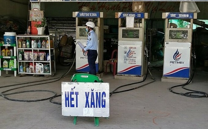 Một cửa hàng ở An Giang hết xăng từ ngày 29/8.