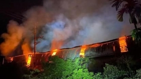 Cháy xưởng giấy tại Hải Phòng trong đêm
