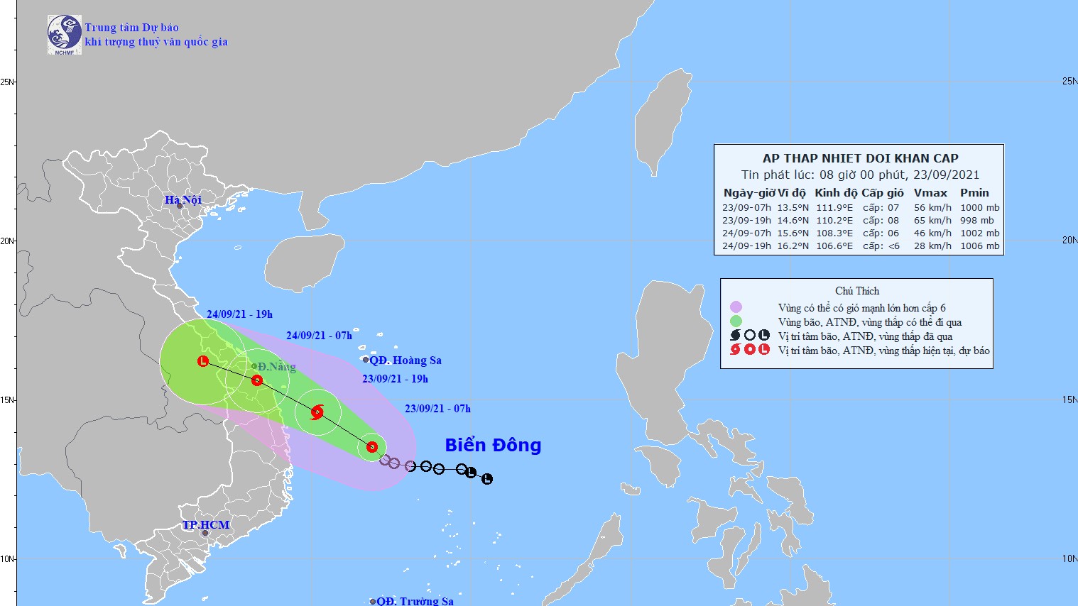 Thông tin mới nhất về áp thấp nhiệt đới trên biển Đông