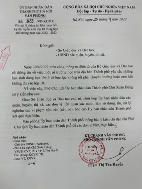 Hà Nội yêu cầu xử lý nghiêm vụ việc "ép" học sinh lớp 9 không được thi tốt nghiệp