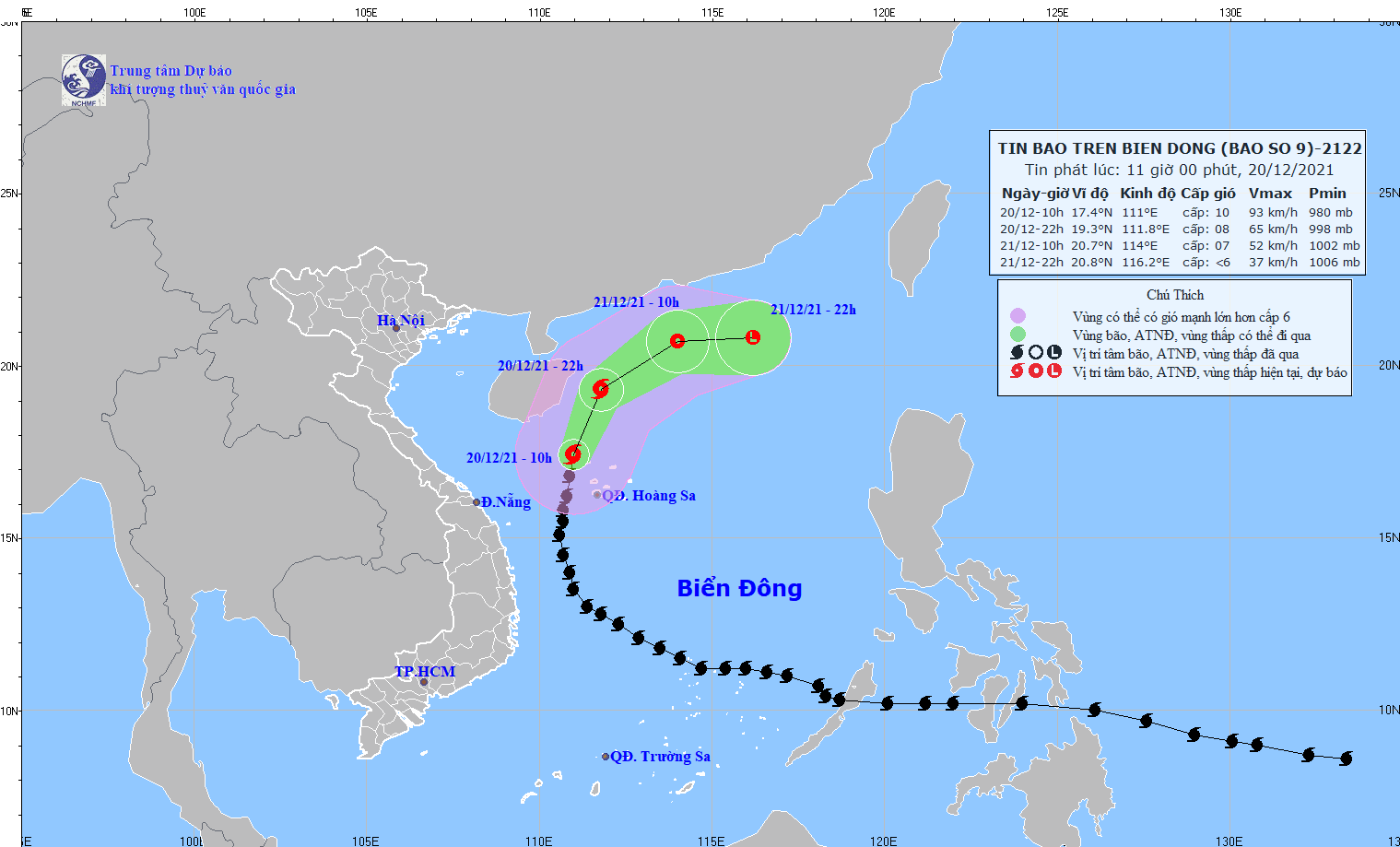 Tin bão số 9 mới nhất: Sóng vùng biển ngoài khơi Thừa Thiên Huế-Quảng Ngãi từ 2 - 4m